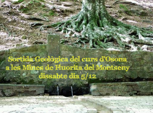 Dissabte dia 5/12: sortida Geològica del curs d´Osona.